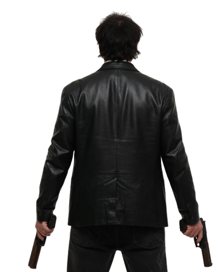 Prisoners of the Ghost land Nicolas Cage Black Leather Suit Jacket Buy 