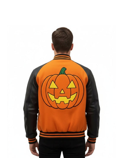Pumpkin Crew Black And Orange Varsity Jacket