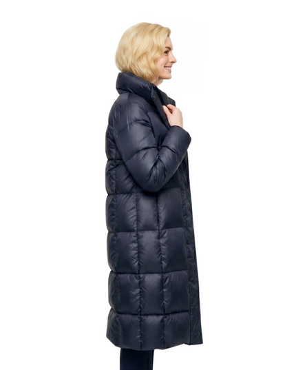 Rebecca Eileen Anne Hathaway Puffer Trench Coat side 2