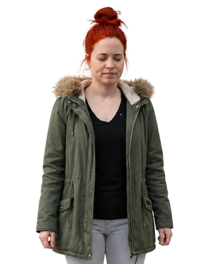 Resident Alien D’Arcy Bloom Green Shearling Hooded Jacket