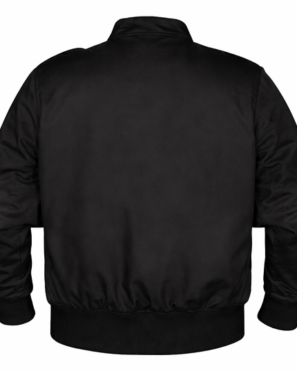 Black bomber jacket on a white background