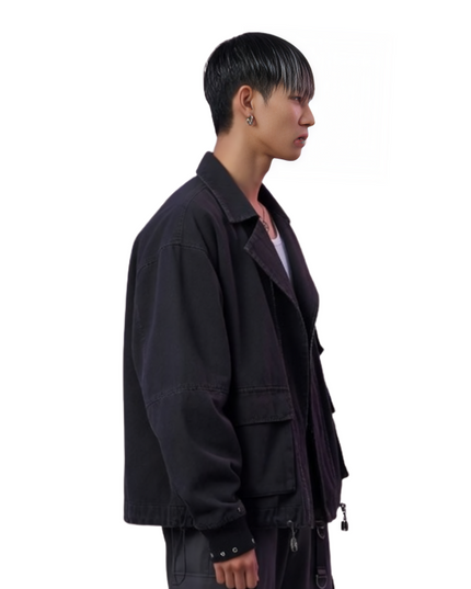 Sale Black Star Graphic Cotton Jacket Live