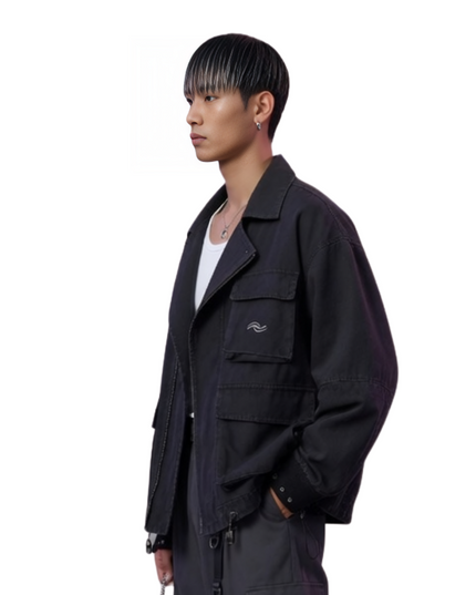 Sale Black Star Graphic Cotton Jacket Live Now