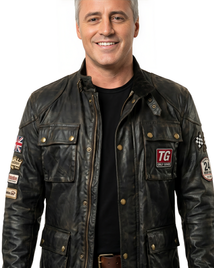 Sale Live On Top Gear Matt LeBlanc Black Leather Jacket