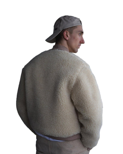 Sheep's Men's Handmade Beige Teddy Jacket