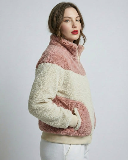 STARLET Two-Tone Sherpa Zip Jacket