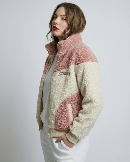 STARLET Two-Tone Sherpa Zip Jacket