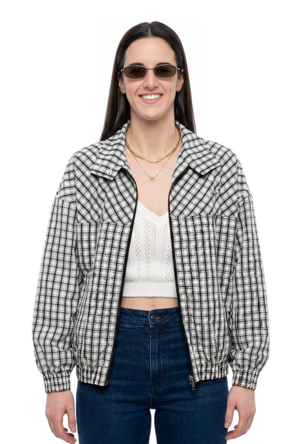 Shop Caitlin Clark Checked Cotton Jacket