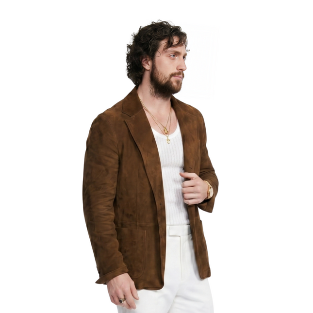 Shop The Aaron Taylor-Johnson 28 Years Later Suede Blazer Today