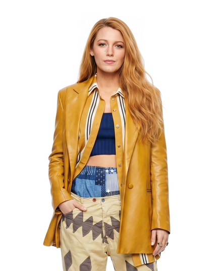 Shop The Blake Lively It Ends With Us Leather Blazer