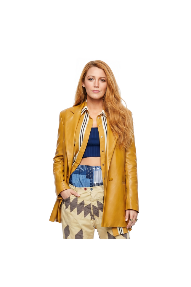 Shop The Blake Lively It Ends With Us Leather Blazer