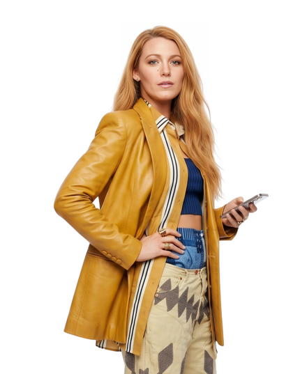 Shop The Blake Lively It Ends With Us Leather Blazer Today