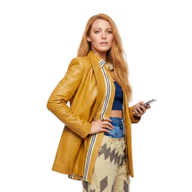 Shop The Blake Lively It Ends With Us Leather Blazer Today
