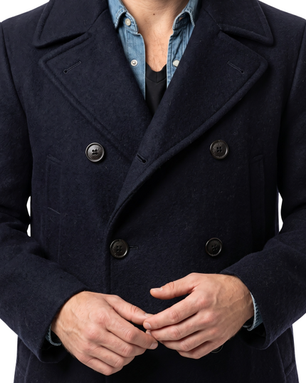 Shop The Brandon Sklenar It Ends With Us Blue Peacoat Right Now