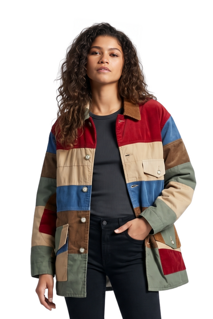 Shop The Euphoria S03 Zendaya Patchwork Jacket
