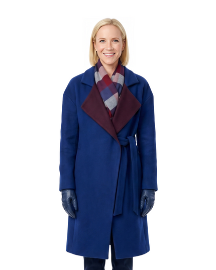 Shop The Jessy Schram Mystic Christmas Blue Wool Coat