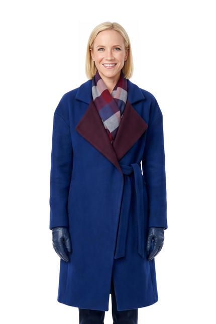 Shop The Jessy Schram Mystic Christmas Blue Wool Coat
