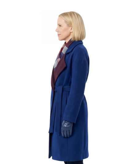Shop The Jessy Schram Mystic Christmas Blue Wool Coat Today
