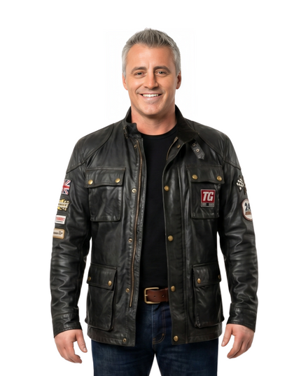 Shop The Top Gear Matt LeBlanc Black Leather Jacket