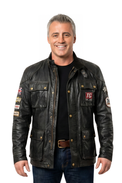 Shop The Top Gear Matt LeBlanc Black Leather Jacket