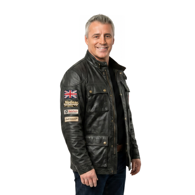 Shop The Top Gear Matt LeBlanc Black Leather Jacket Today