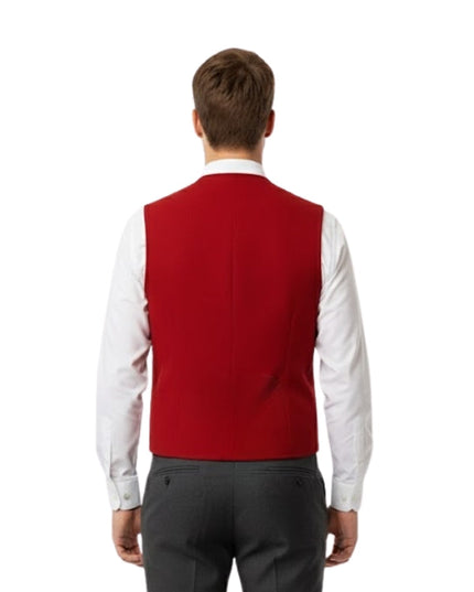 Unisex Embroidered Red Vest