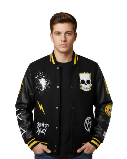 Simpsons Black Varsity Jacket