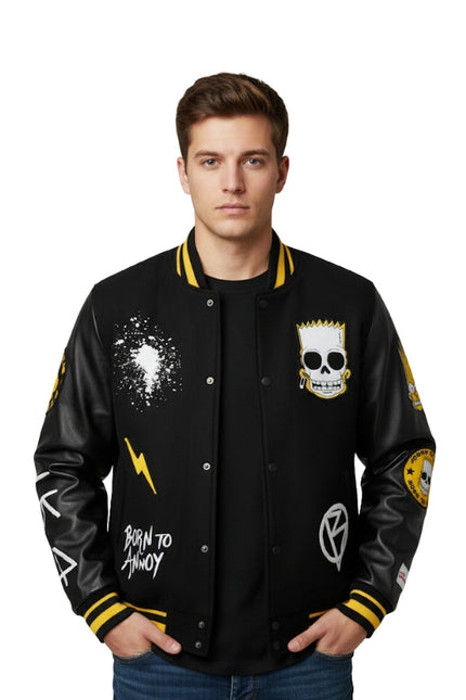 Simpsons Black Varsity Jacket