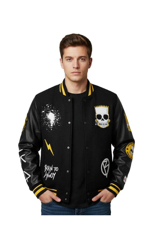 Simpsons Black Varsity Jacket