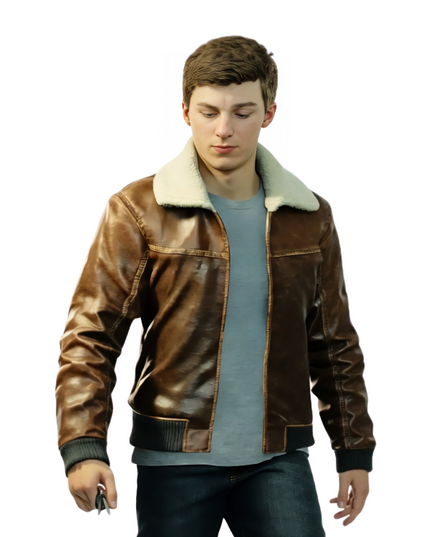 Spider-Man 2 Peter Parker Brown Leather Jacket