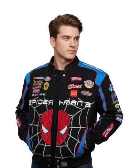 Spider-Man 3 Vintage JH Designs Bobby Lobonte Nascar Printed Jacket