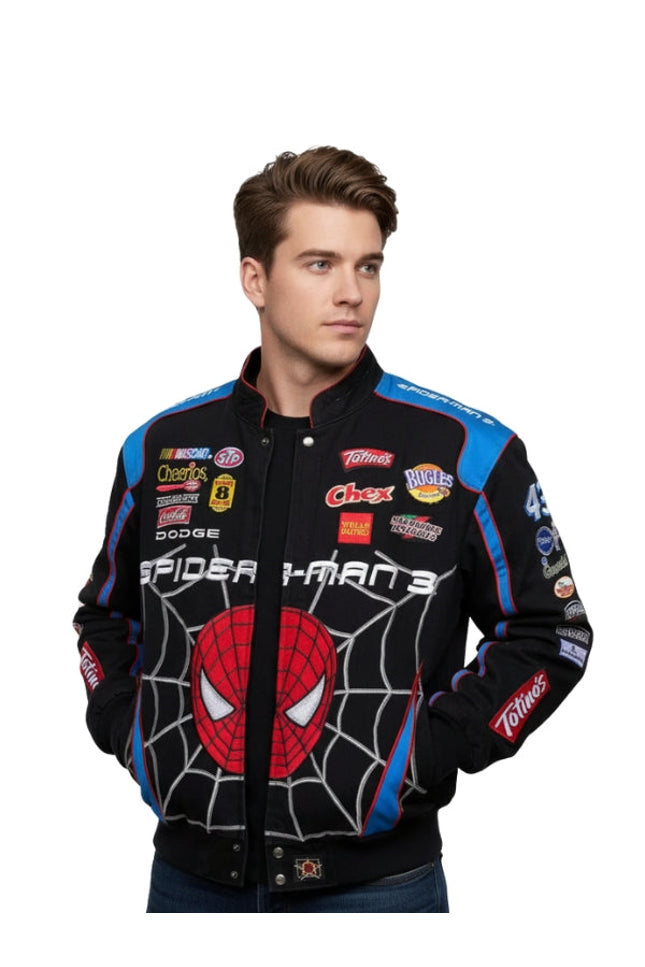 Spider-Man 3 Vintage JH Designs Bobby Lobonte Nascar Printed Jacket