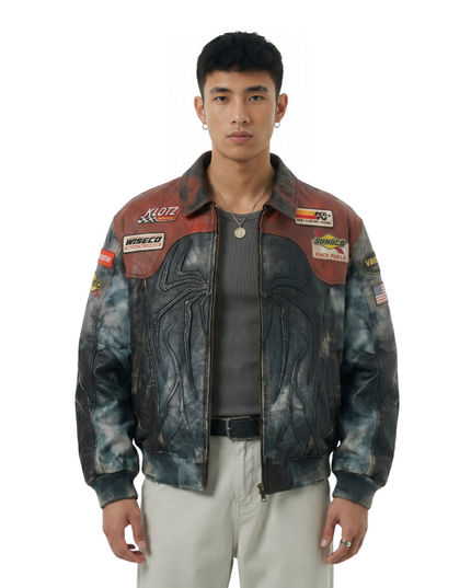 Spider-Man Vintage Biker Leather Jacket