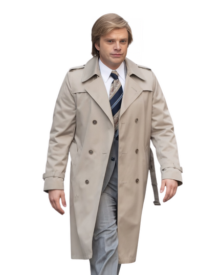The Apprentice Sebastian Stan Beige Cotton Long Coat