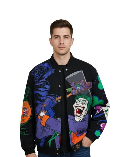 The Joker Batman bomber jacket inspired by comic villain style