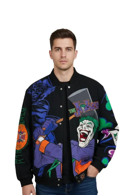 The Joker Batman bomber jacket inspired by comic villain style