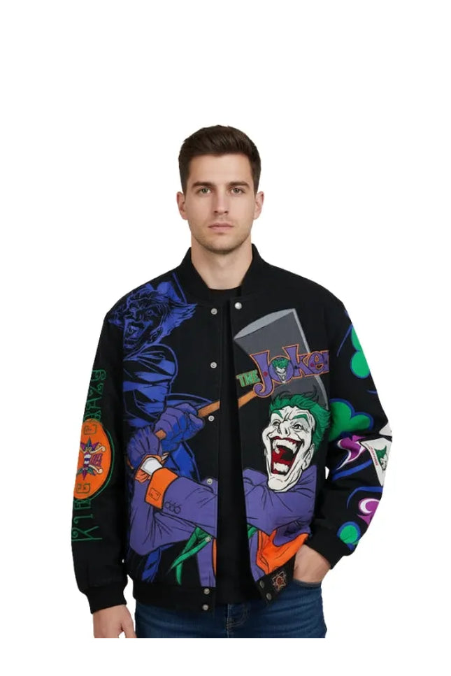 The Joker Batman bomber jacket inspired by comic villain style