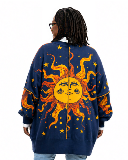 The View 2026 Whoopi Goldberg Golden Hour Navy Blue Oversized Sweater