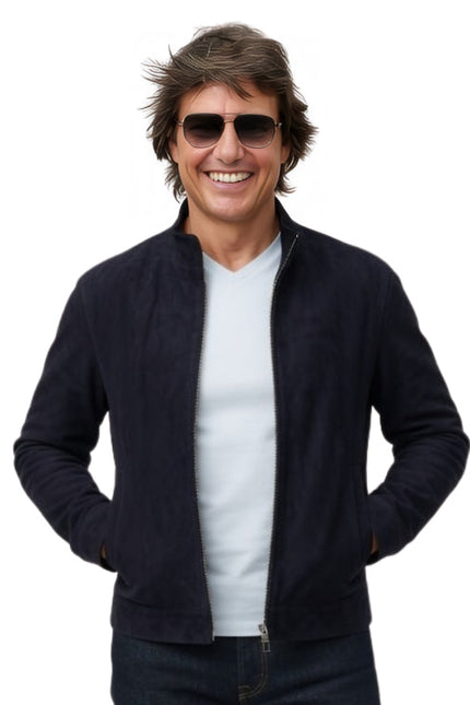 Man wearing a blue jacket 