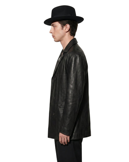 Troye Sivan Met Gala After Party Black Leather Coat