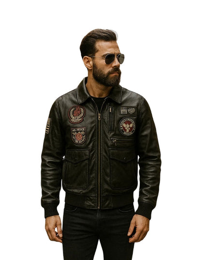 Men's Real Leather Air Force Aviatrix Brown Leather Jacket