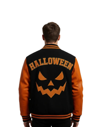 Halloween Pumpkin Varsity Jacket