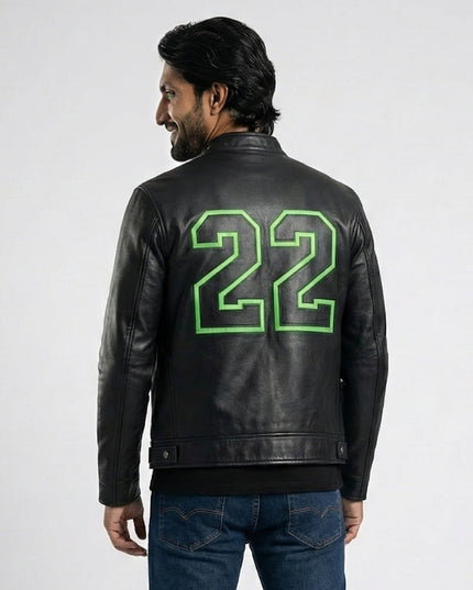 Men's Black Leather Biker Jacket