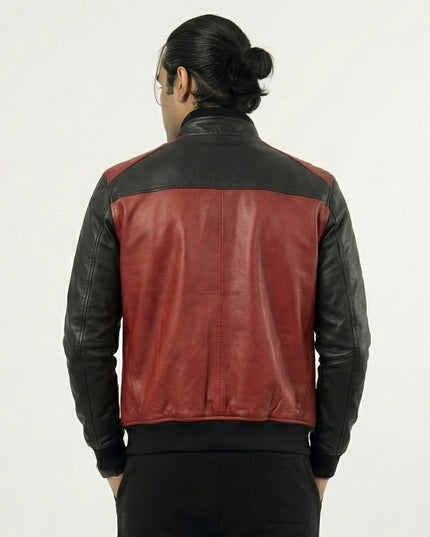 Men’s Two Tone Red and Black Bomber Jacket