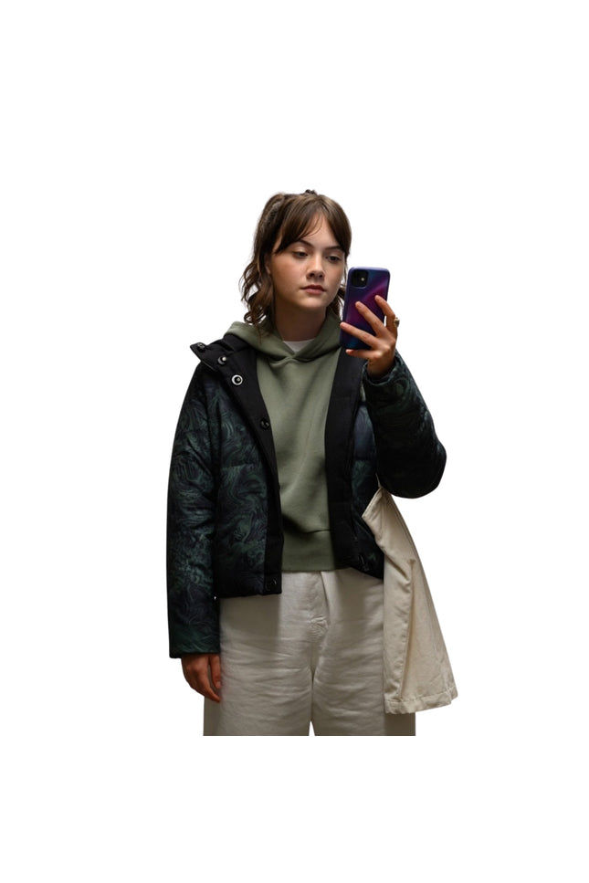Emilia Jones Cat Person (2023) Green Puffer Jacket