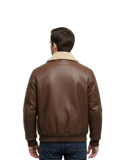Men's Vintage Aviator Shearling Bomber Jacket