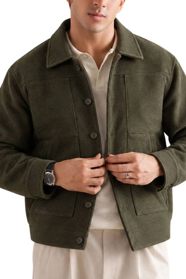 Olive Wool Universal Works Overshirt Jacket