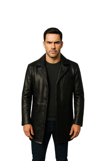 Classmith Black Leather Coat