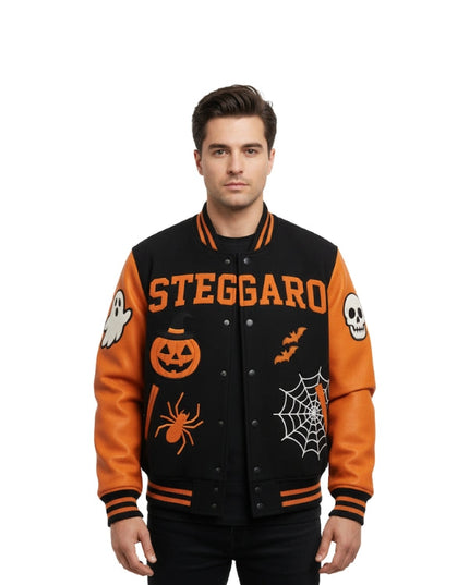 Halloween Pumpkin Varsity Jacket