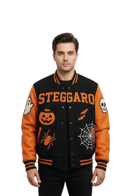 Halloween Pumpkin Varsity Jacket